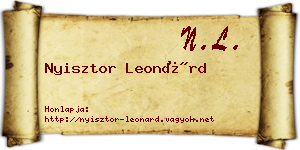 Nyisztor Leonárd névjegykártya